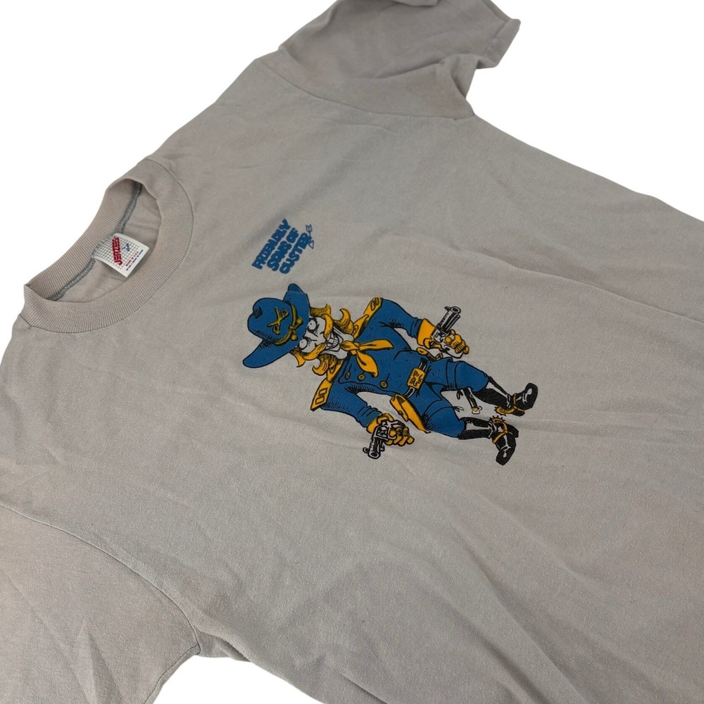 Jerzees Friendly Sons of Custer Graphic T-Shirt Vintage Large Gray Mens - Picture 1 of 8